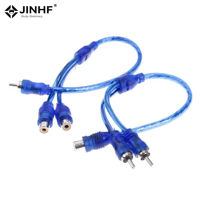 2 RCA Female To 1 RCA Male Splitter Car Audio Adapter Cable Wire Connector Car Audio System Subwoofer Portable Speaker