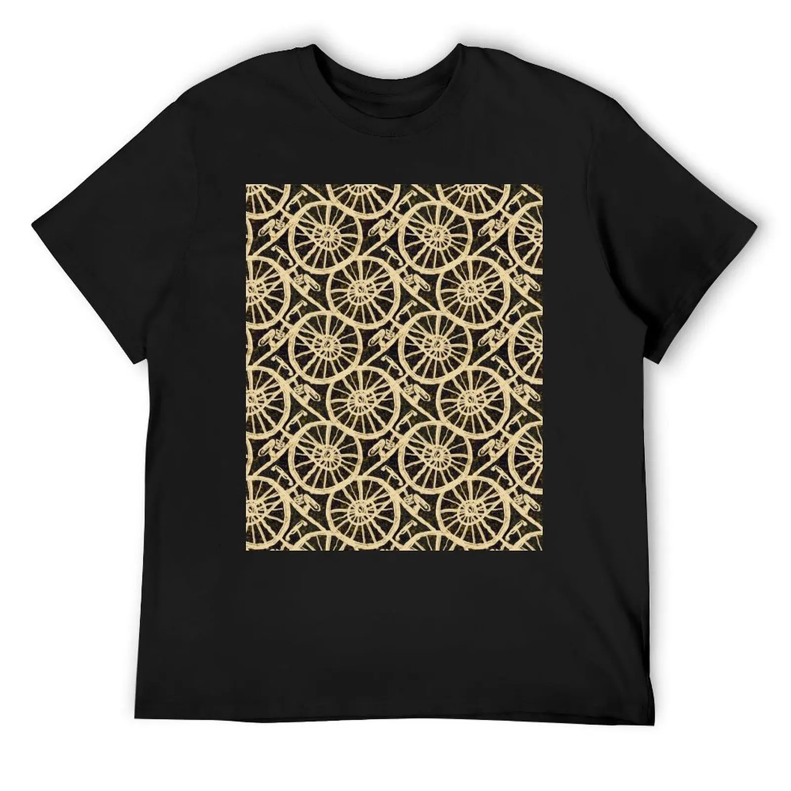 

Interlocking Bicycle Pattern (cream + splatter paint) T-Shirt aesthetic clothes anime clothes plus size clothes men