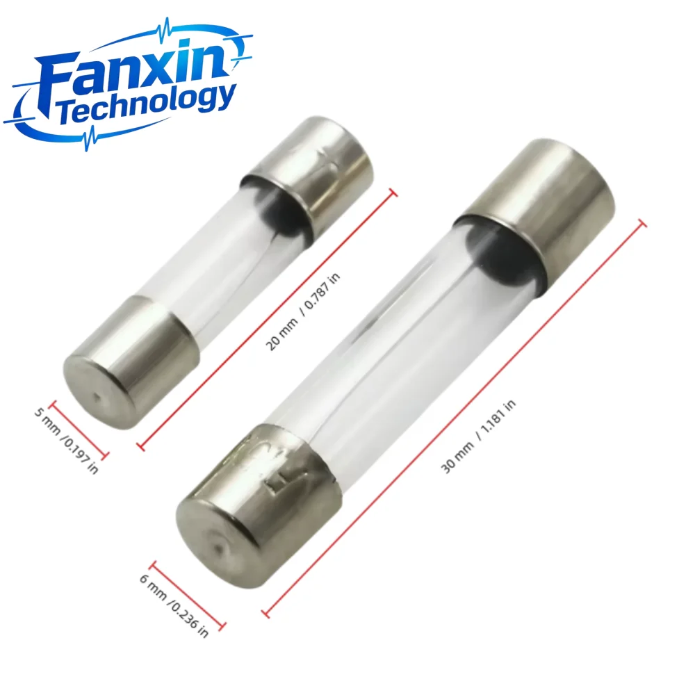 100-10 Pcs,5*20mm 6*30mm Fast Blow Glass Tube Fuses 5x20 6x30 250V 0.1 0.5 1 2 3 3.15 4 5 6 7 8 10 12 15 20 25 30A AMP Fuse