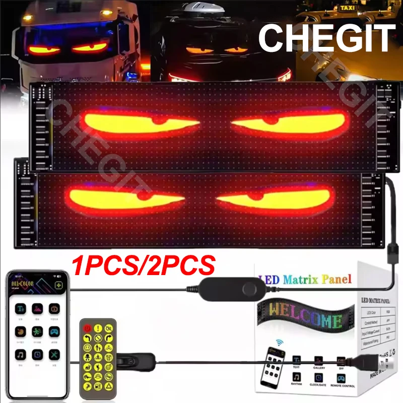 Dynamic Devil's Eye Truck Windshield Scrolling Advertising LED Car Sign RGB DIY App Control LED Panel Flexible Display Light