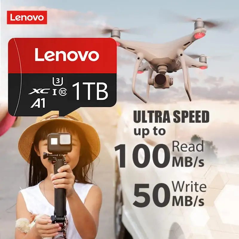 Original Lenovo SD Card 1TB Large Capacity Memory Cards 256GB Micro Mini TF Card 512GB High Speed Flash Card for Desktop/Cameras