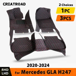 Car Floor Mats For Mercedes Benz GLA Class H247 2020 2021 2022 2023 2024 Custom Auto Foot Pads Carpet Cover Interior Accessories