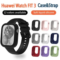 Silicone Case for Huawei Watch Fit 3 Protection Shell Bracelet Replacement Strap for Huawei Fit3 Protective Case Cover