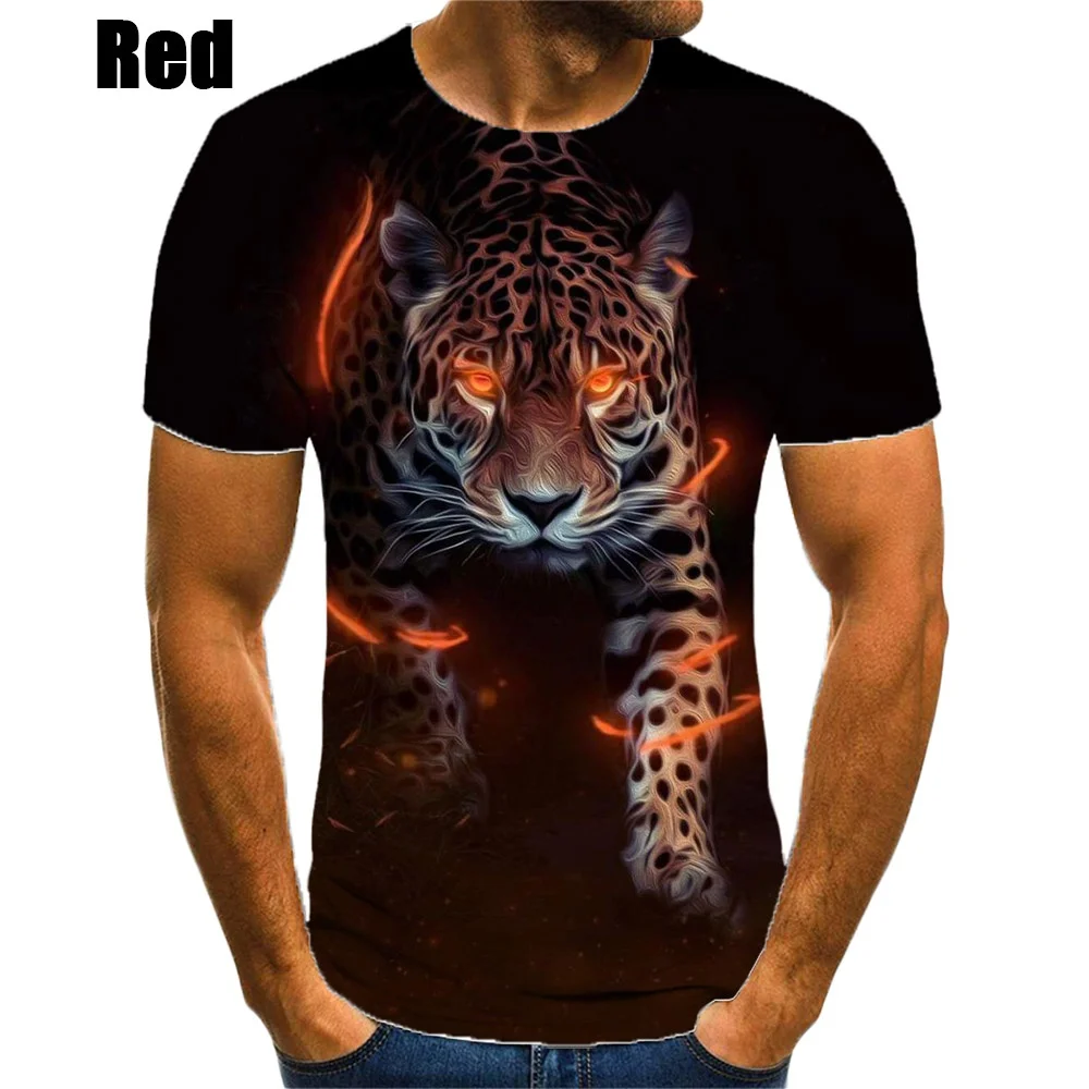 T-shirts Animal Jaguar 3D Printed Summer Men Women Unisex Tees Streetwear Crew Neck Hip Hop Oversized TShirt Kids Tops Clothing