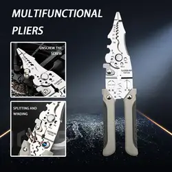 Crimpadora de cables automática ajustable, pelacables multifuncional, alicates de prensado, herramienta de mano de Terminal