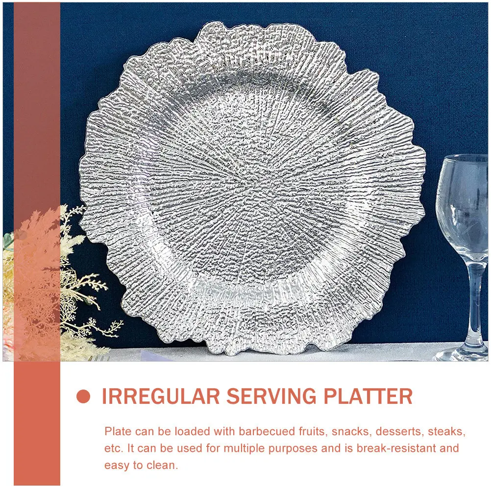 

Стеклянная тарелка для фруктов неправильной формы, премиум-класса, декоративная, для закусок, десертов, стейков, с дренажным дизайном, для дома, ресторана, бара, караоке