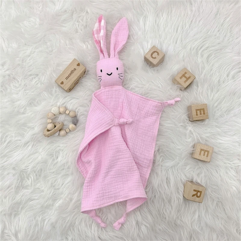 Cute Rabbit Baby Soother Toy Appease Towel Cartoon Animal Burping Cloth for Newbrons Cotton & Soft Comforting Towel