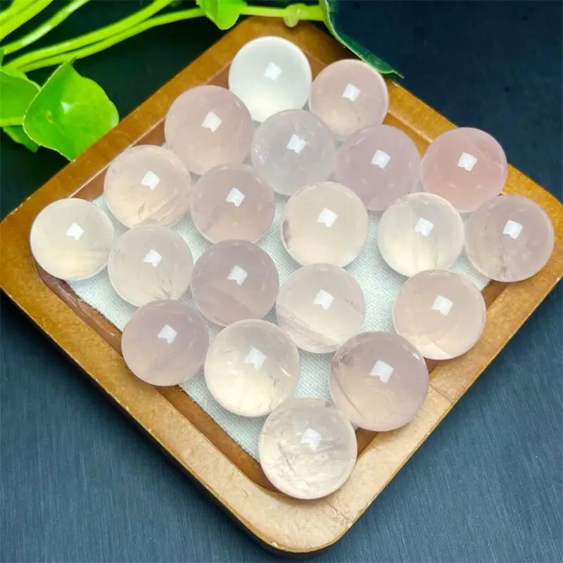 

5PCS Natural Starlight Rose Quartz Sphere Carving Reiki Healing Stone Home Room Decoration Exquisite Gift 19-22MM