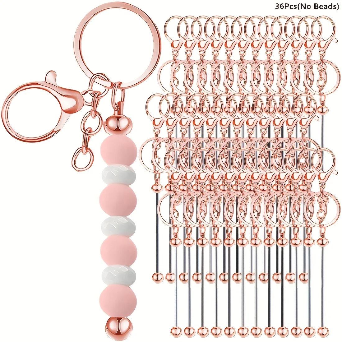 36PCS Keychain Strip Batch Beads Pendant Making Additions Backpack Decor Creative Gift Wholesale Durable Hardware Craft Supplies - view 4