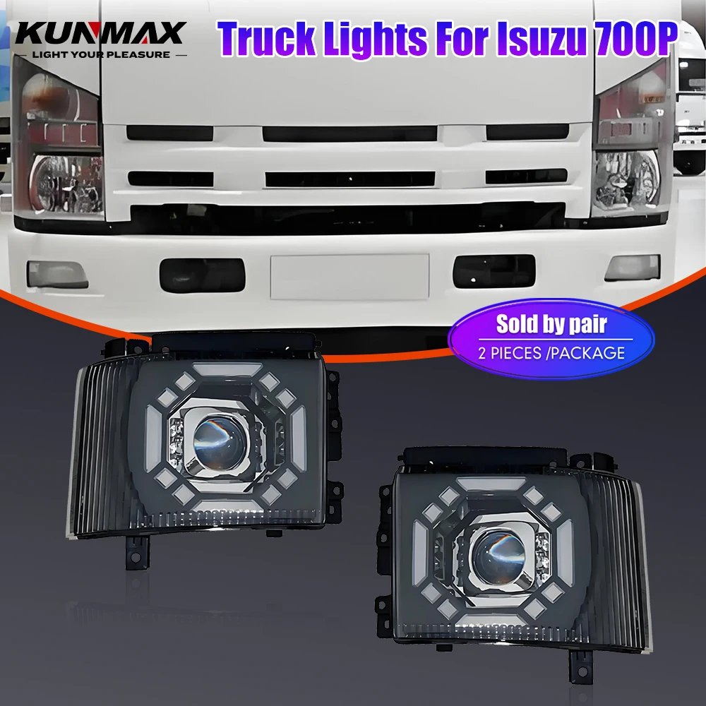 

Пара светодиодных проекционных фар для грузовика ISUZU 700P, передние фары, дневные ходовые огни, указатели поворота, автомобильные фары
