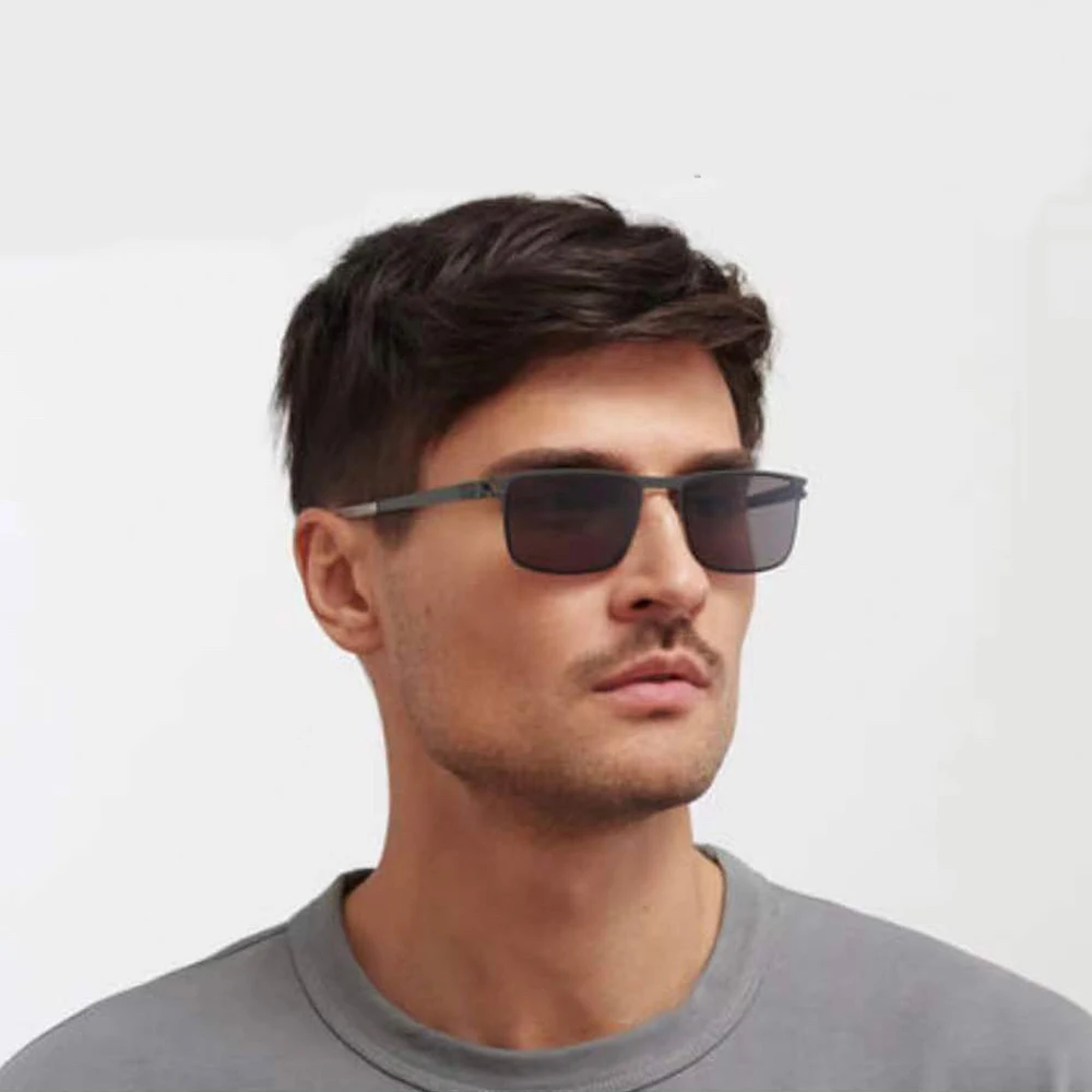 

German Design Rectangle Style Sunglasses For Men Classic Color Scheme Alloy with Acetate Frame Customizable lenses