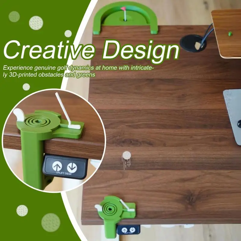 Escritorio de Golf impreso en 3D, juego de pelota de escritorio con mesa de curso realista, juguete para entusiastas de los golfistas en el lugar de trabajo en interiores
