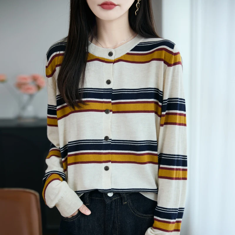 

Cashmere Cardigan Women O-Neck Cashmere Cardigan Coat Autumn And Winter Women Fashion