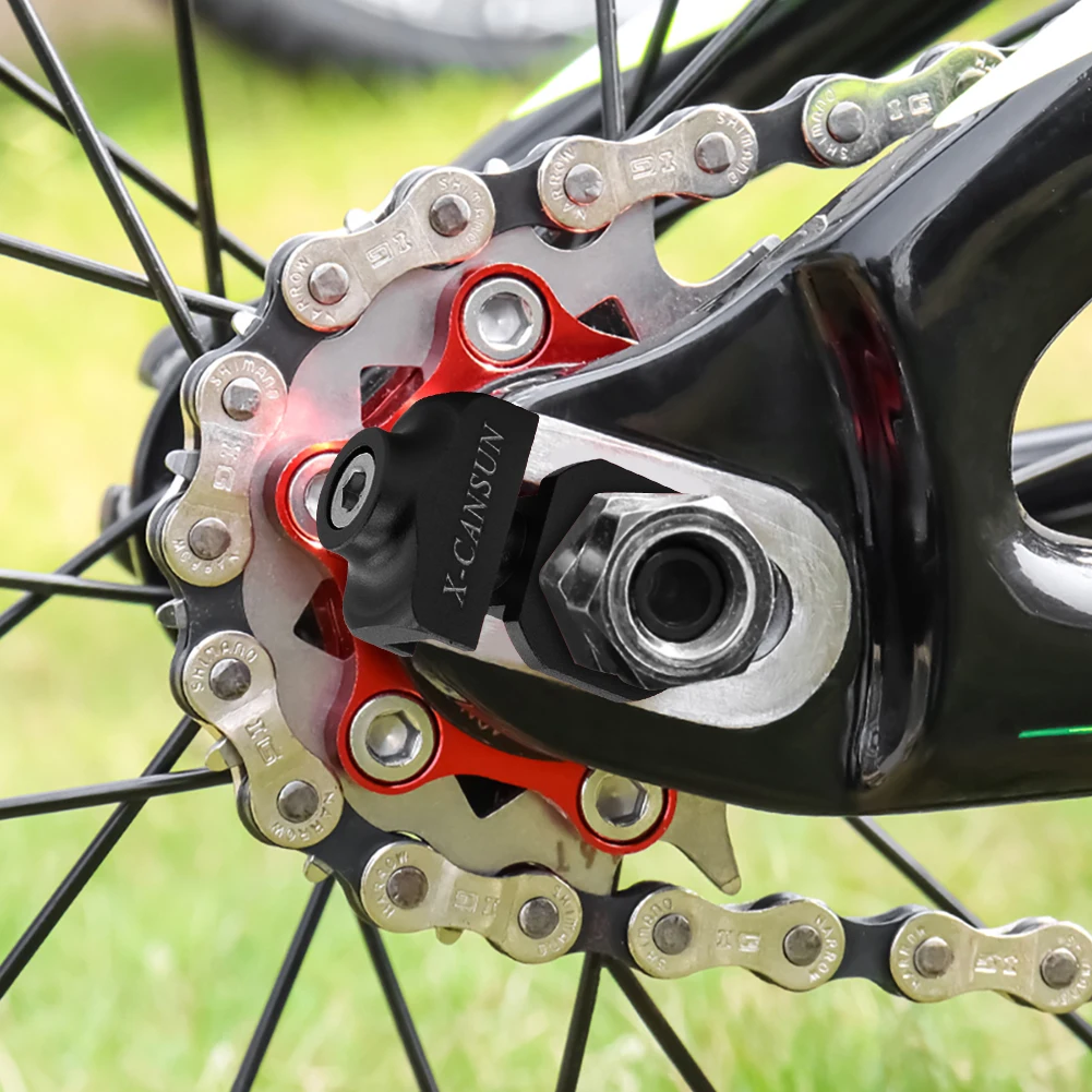 Single Speed Bike Chain Adjuster Folding Bike Single Speed Bolt Screw Cycling Chain Tensioner for BMX Fixie Single Speed Bicycle