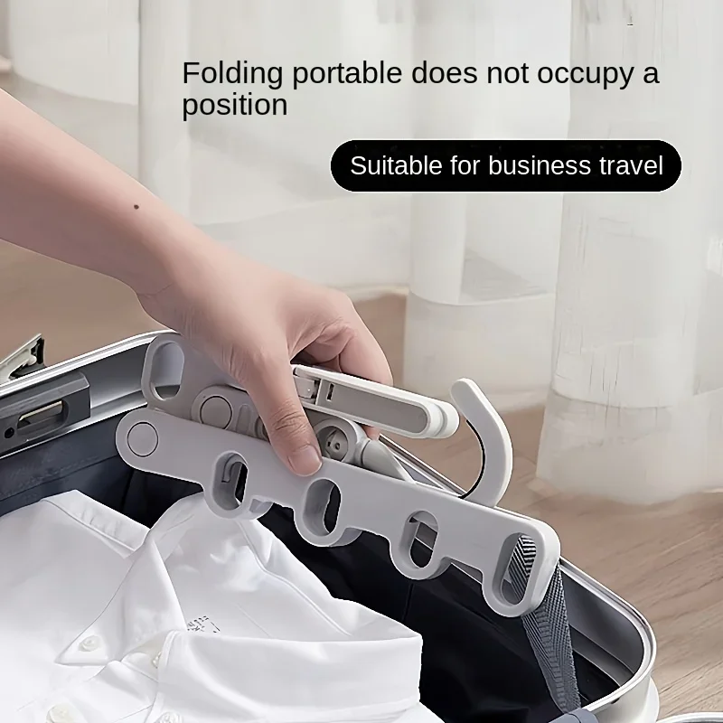 2pcs Multi Functional Five Hole Hook Folding Clothes Hanger for Travel Portable Clothes Hanger for Going Out