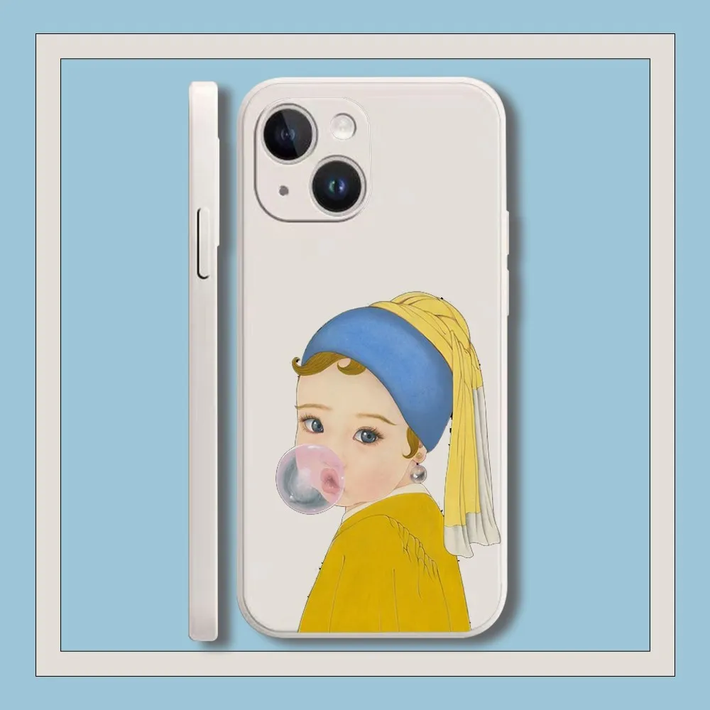 Leonardo Da Vinci Mona Lisa Phone Case For Iphone 11 13 14 Pro Max X Xr Xs Max Se2020 12mini White Cover Case