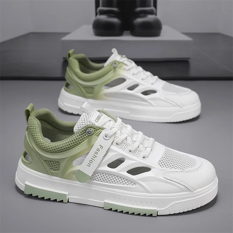 

Men's breathable hollow mesh casual shoes summer new soft-sole anti-slip comfort outdoor walking shoes fashion sports board shoe