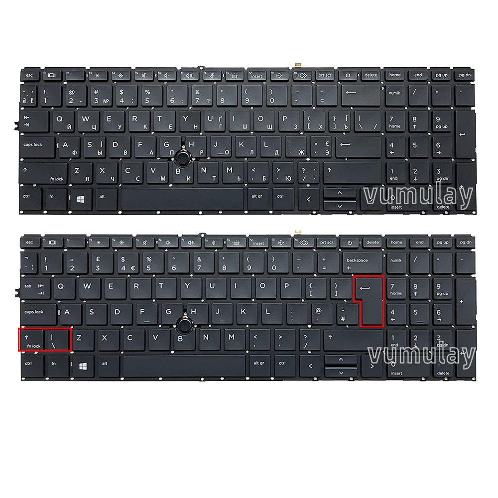 Teclado retroiluminado ucraniano Reino Unido/ruso para HP Zbook Firefly 15 G7 G8,Elitebook 850 G8,850 G7,855 G7,855 G8,750 G7,750 G8 Inglaterra