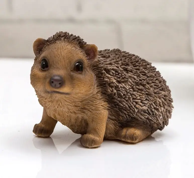 

outdoor garden mini hedgehog home decorations Simulation Miniature Resin ornament hedgehog set decor