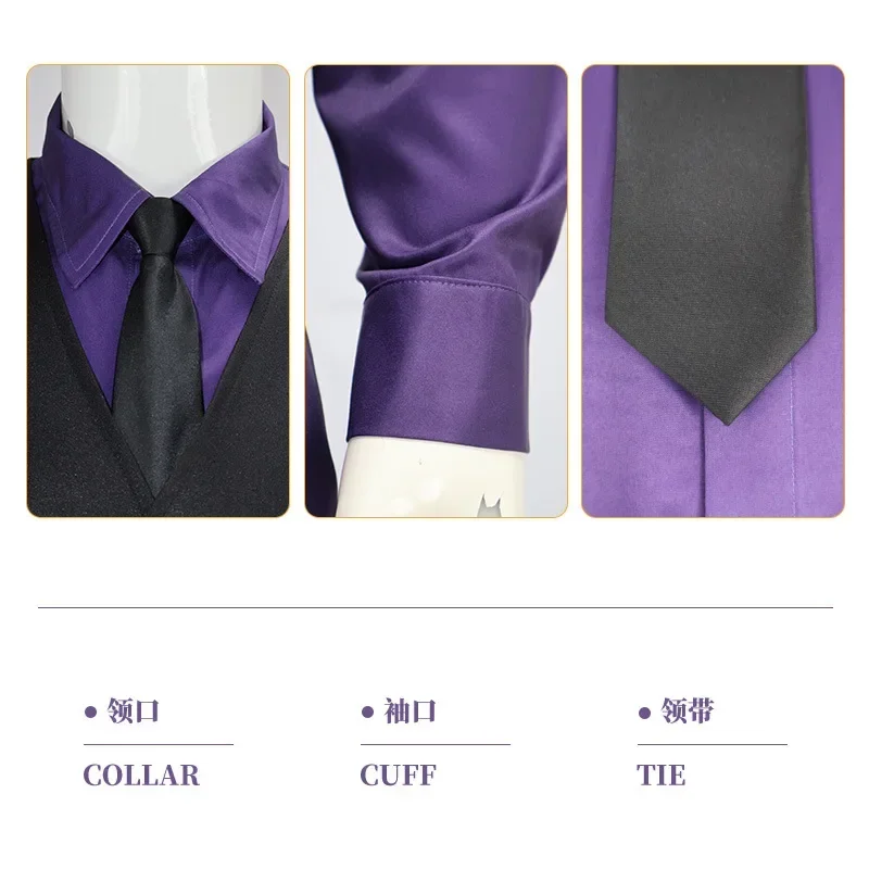 Movie William Afton Cosplay Costume FNaF Purple Guy Costume Five Nights /at Freddy's Doujin Outfit Halloween Party Clothes