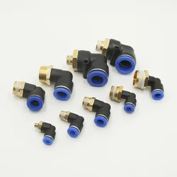 PL pneumatic connector pipe fitting 4mm-12mm hose OD 1/8