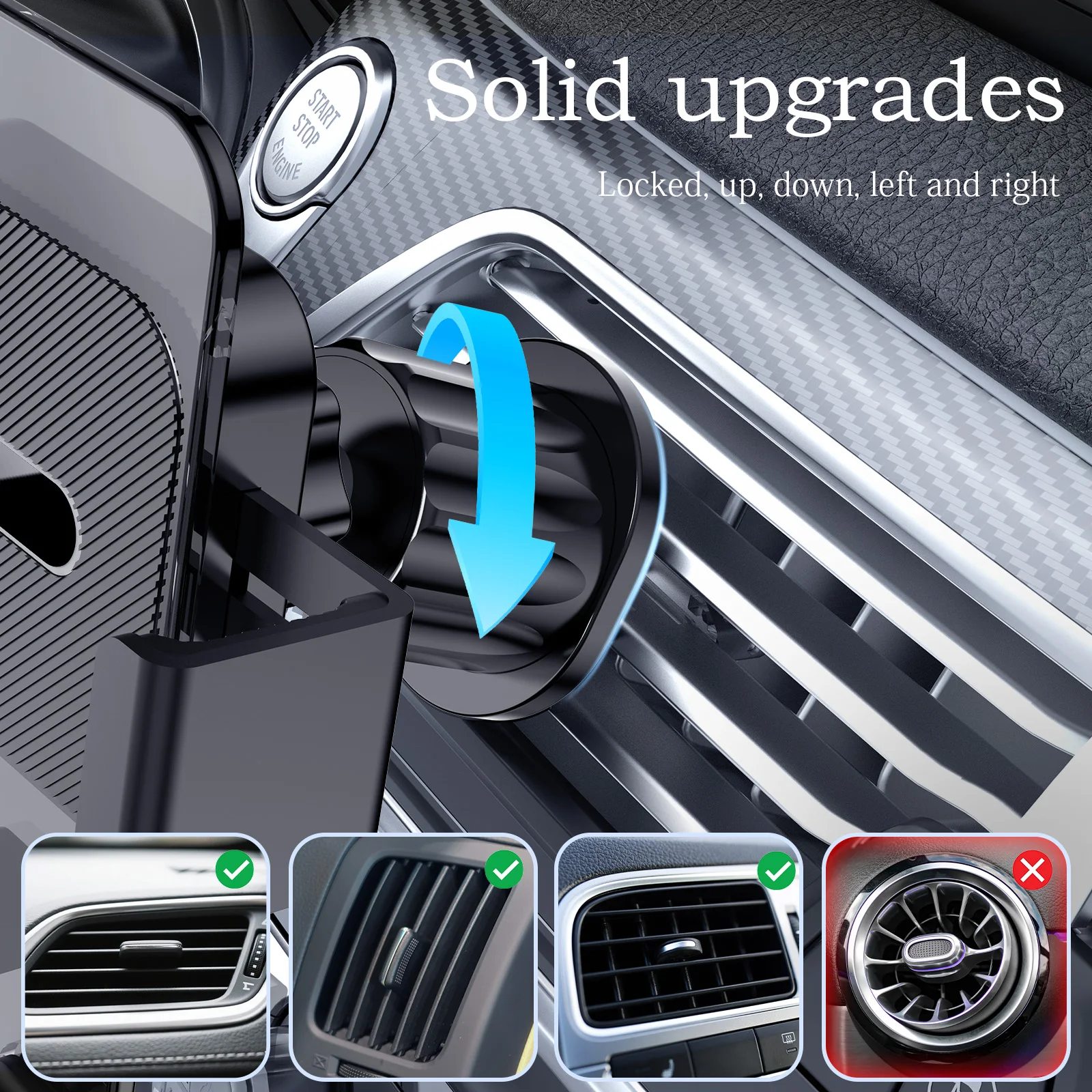 10PCS, suitable for out-of-trend car mobile phone holder-ABS material anti-corrosion, waterproof, rotatable bracket
