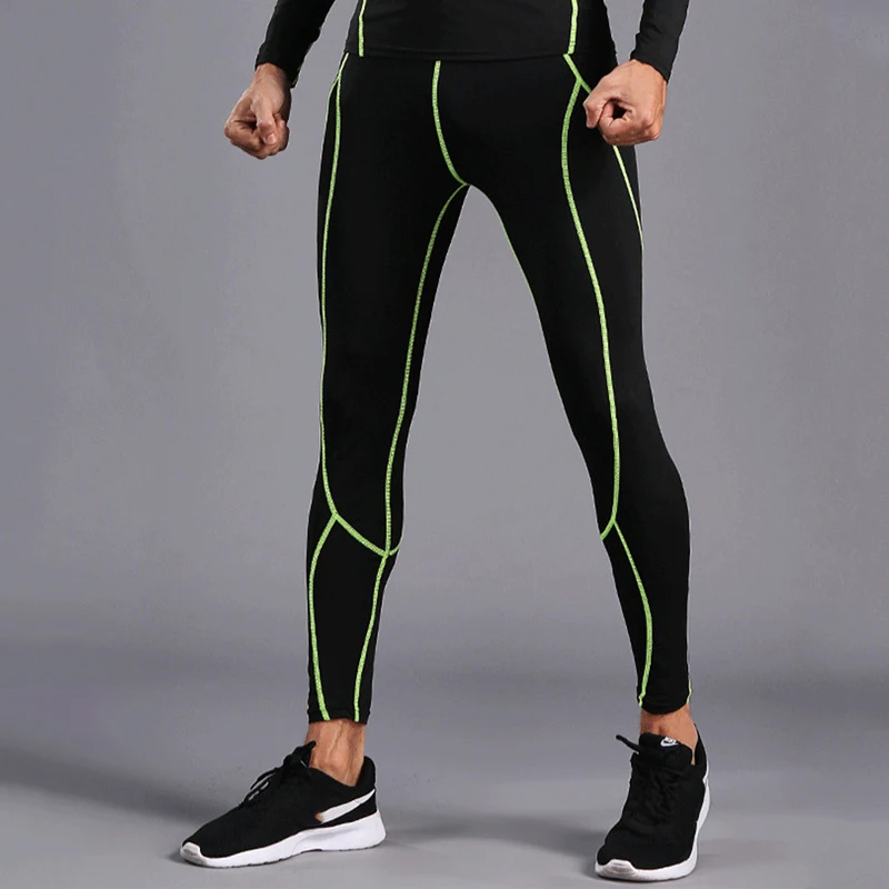 

Верхняя одежда для бега Dry Fit, нижняя часть для мужчин, дизайн линии, колготки для бодибилдинга, компрессионные леггинсы для бега, спортивные базовые спортивные штаны для спортзала