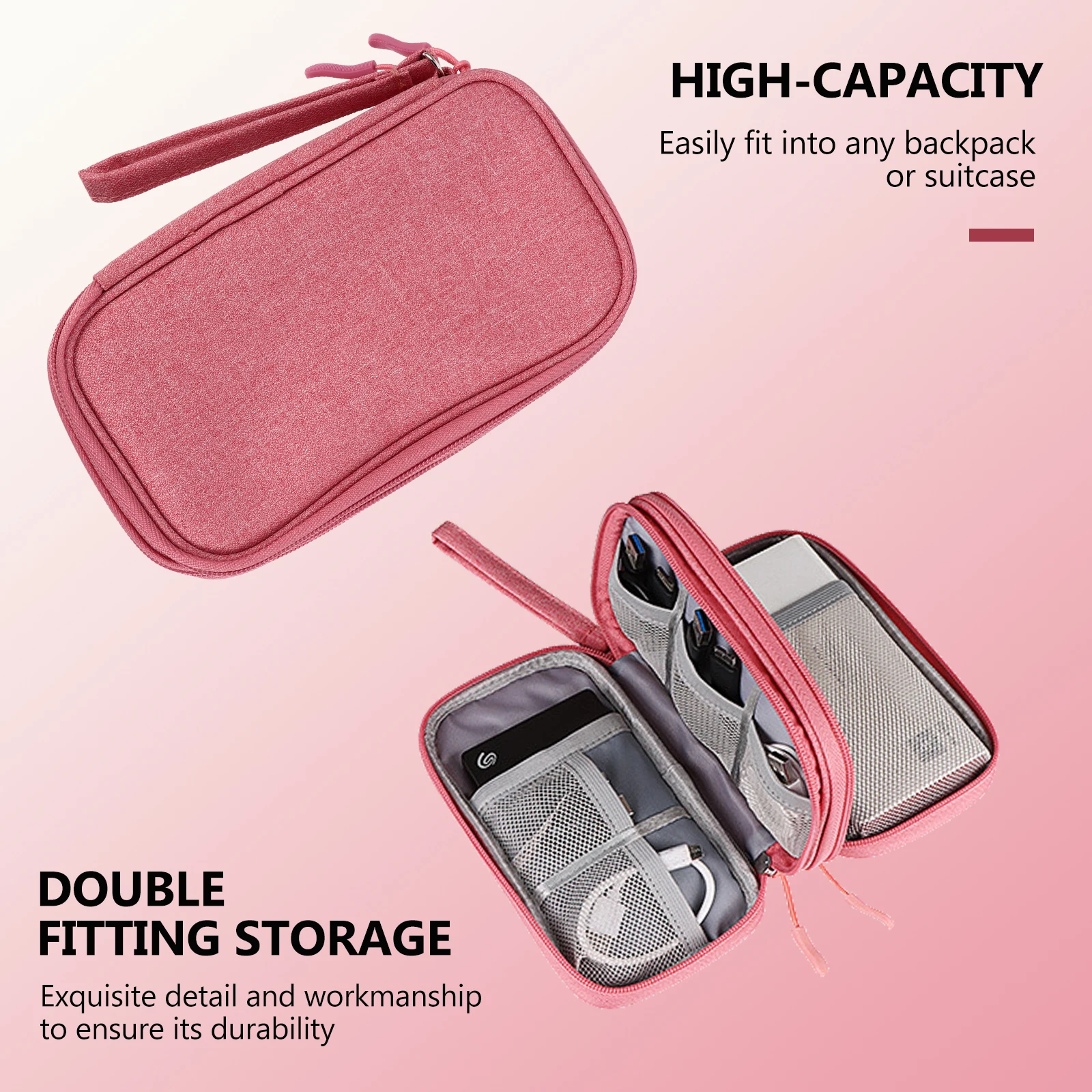 

1pc Digital Organizer Bag Compact Lightweight Earphone Data Cable Storage Travel Accessories Pouch