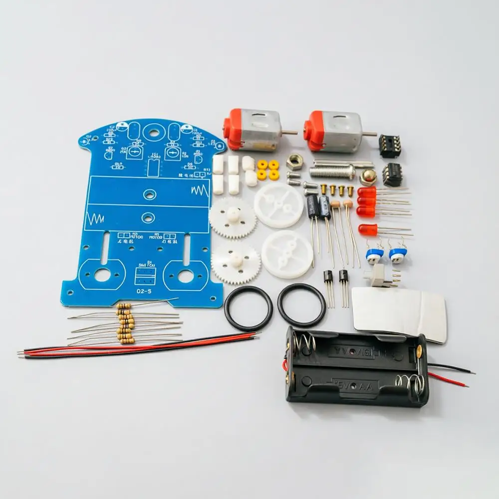 DIY Electronic Kit Intelligent Tracking Line Car Automatic Induction Patrol Smart Robot Car Kits Experiment Teaching D2-5