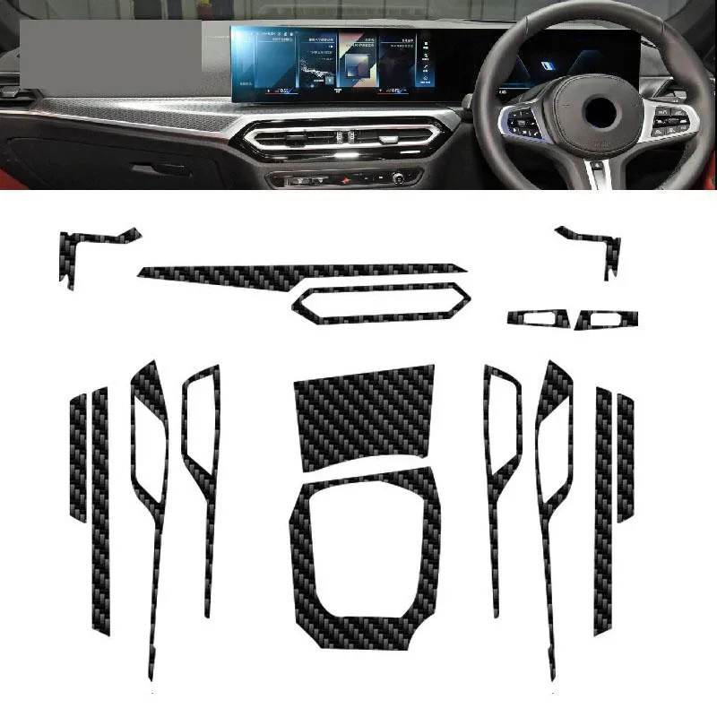 

For BMW i3 i4 G26 2022-2023 Car interior carbon fibre Film 5D PET Center console Anti scratch resist film Accessories refit PPF