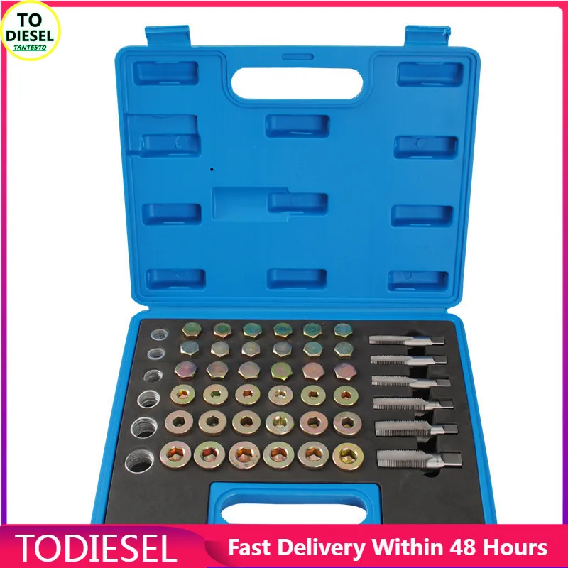 

64pcs/114pcs Automotive Oil Pan Thread Repair Screw Thread Damage Repair Tool