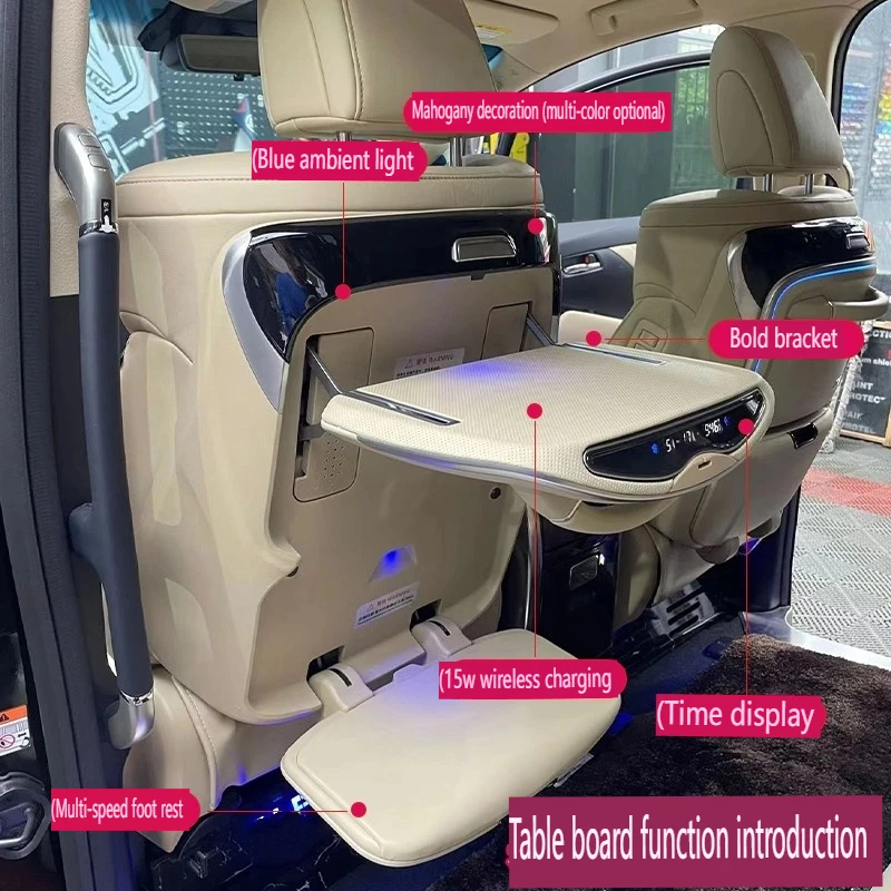 Car Set Folding Small Table for Toyota Alphard  Vellfire 30 40 Series 2015-2024 Wireless Charging Folding Backseat table panel
