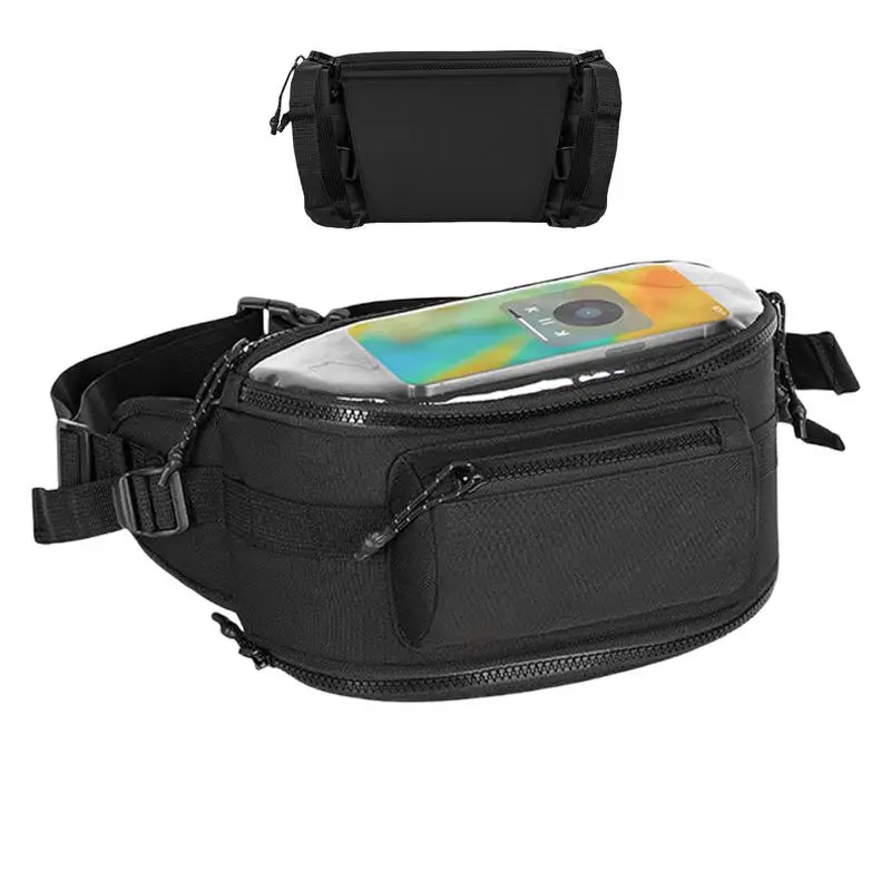 Motorcycle Touch Clear Screen Navigation Package Handlebar Bag Oxford Cloth Zipper Navigation Bag Multifunctional Organizer Case