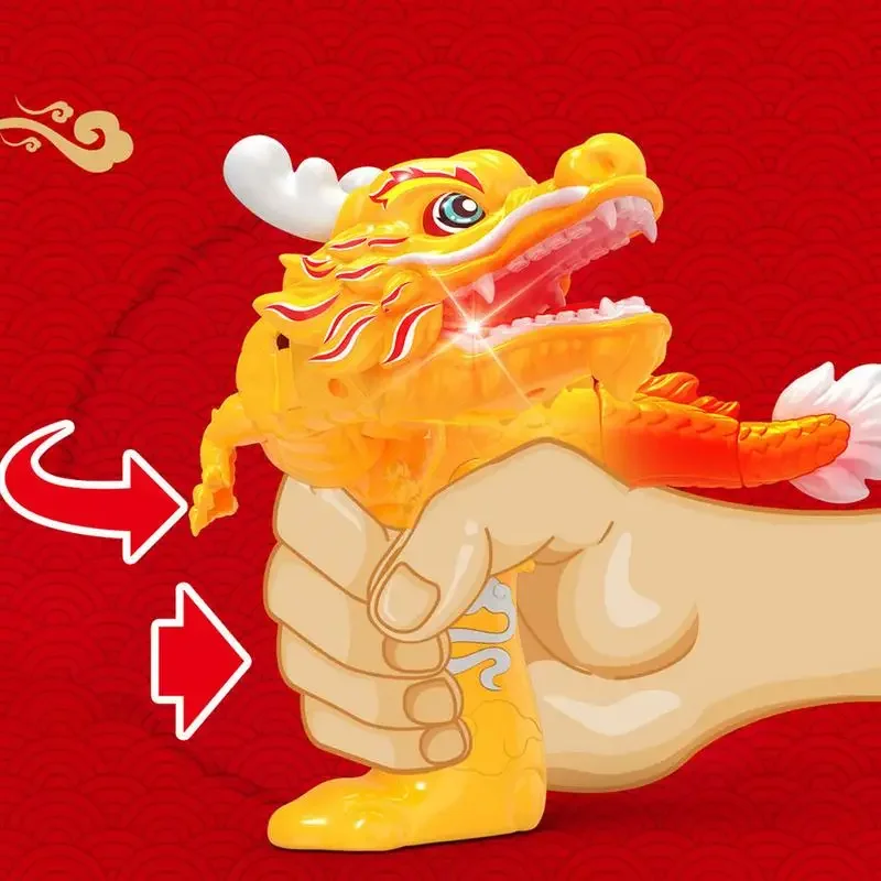 30cm Dragon Doll Toys Press Light Up Toy Chinese Dragon Mascot Doll Simulated Dragon Toy  Home Decoration Birthday Gift