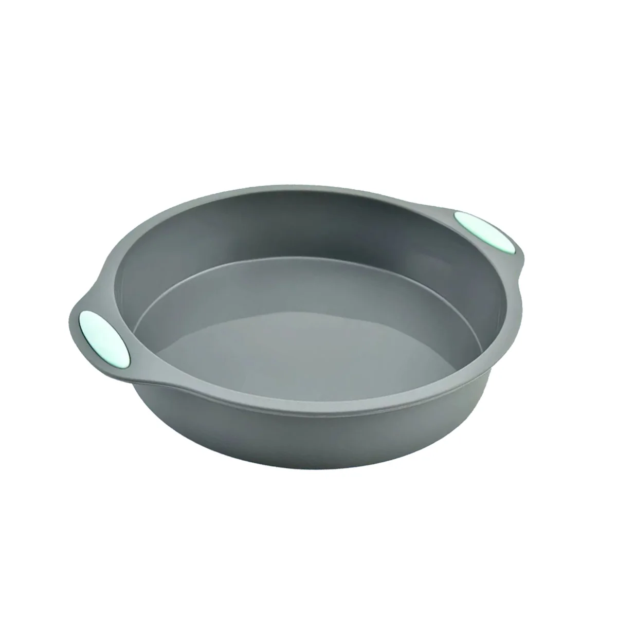 Round Silicone Cake Pan Double Handle Non-Stick Heat Resistant Oven Tray For Cheesecake Homemade Dessert