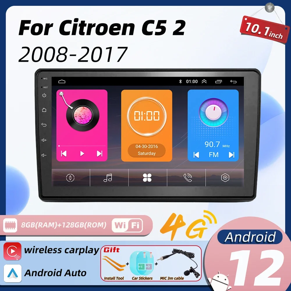 

Мультимедийное автомобильное радио для Citroen C5 2 2008-2017 GPS-навигация 2 Din Android стерео головное устройство авторадио Carplay Android Auto