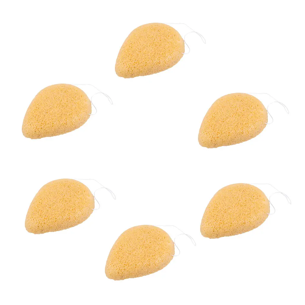 

6pcs Natural Konjac Facial Cleansing Sponge Gentle Exfoliating Skin Care Tool Biodegradable Face Cleaning Sponge For Sensitive
