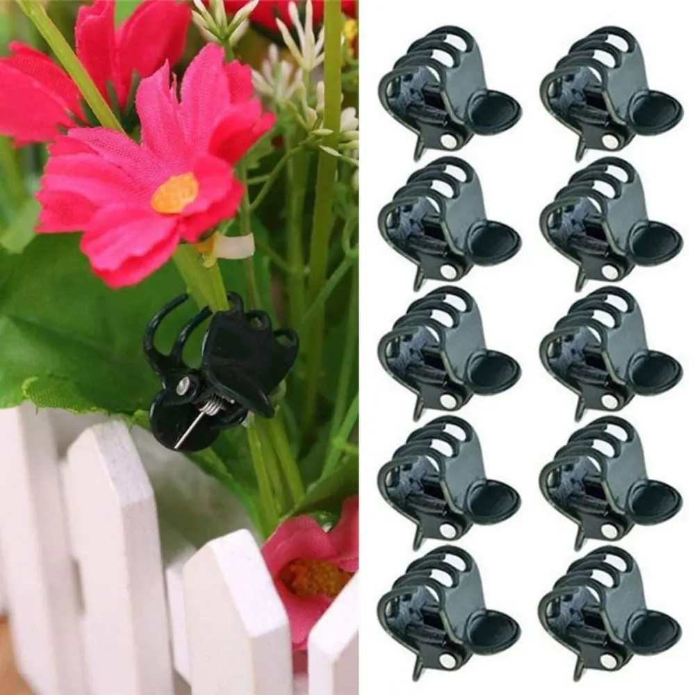 100Pcs Orchid Flower Support Plant Clips Vine Grafting Supplies Garden Tools Grafting Clip Plastic 6-Claw Clamp