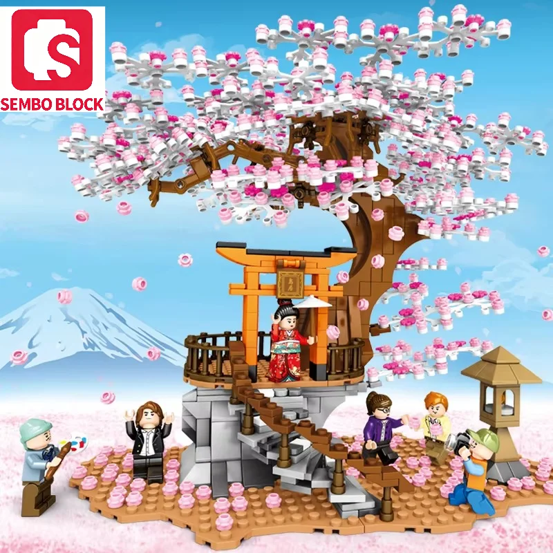 sembo-cherry-blossom-series-small-particles-building-block-assembly-model-diy-desktop-decoration-puzzle-girls-birthday-gift-toys