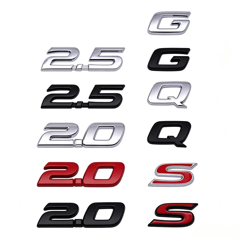 3D metal Q G S 2.0 2.5 car displacement sticker for Toyota Camry car modification parts