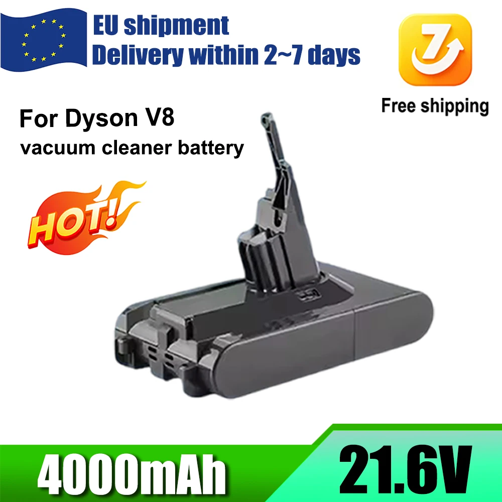 21,6 V, 4000 mAh, batterie de remplacement pour aspirateur sans fil Dyson V8 Absolute.