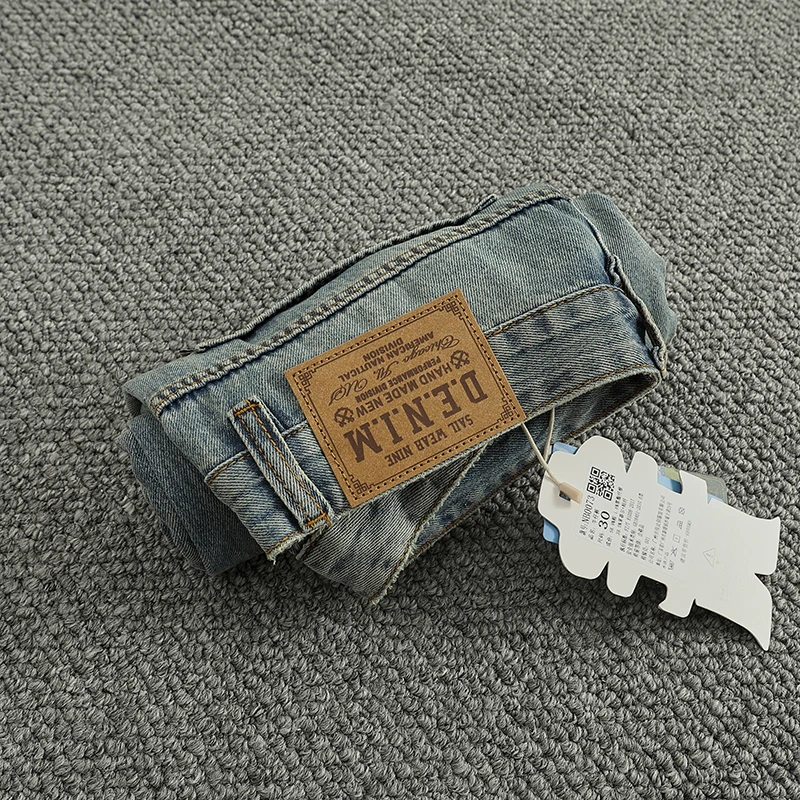 Men's Classic Five ket Straight Leg Jeans Rinsed Vintage Waed Lenzing Lyocell Fabric Spring Summer New Sle Casual Wear