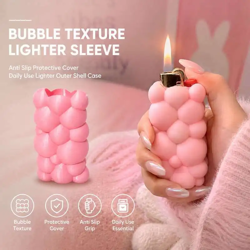 Bubble Texture Lighter Sleeve Anti Slip Protective Cover Daily Use Lighter Outer Shell Case