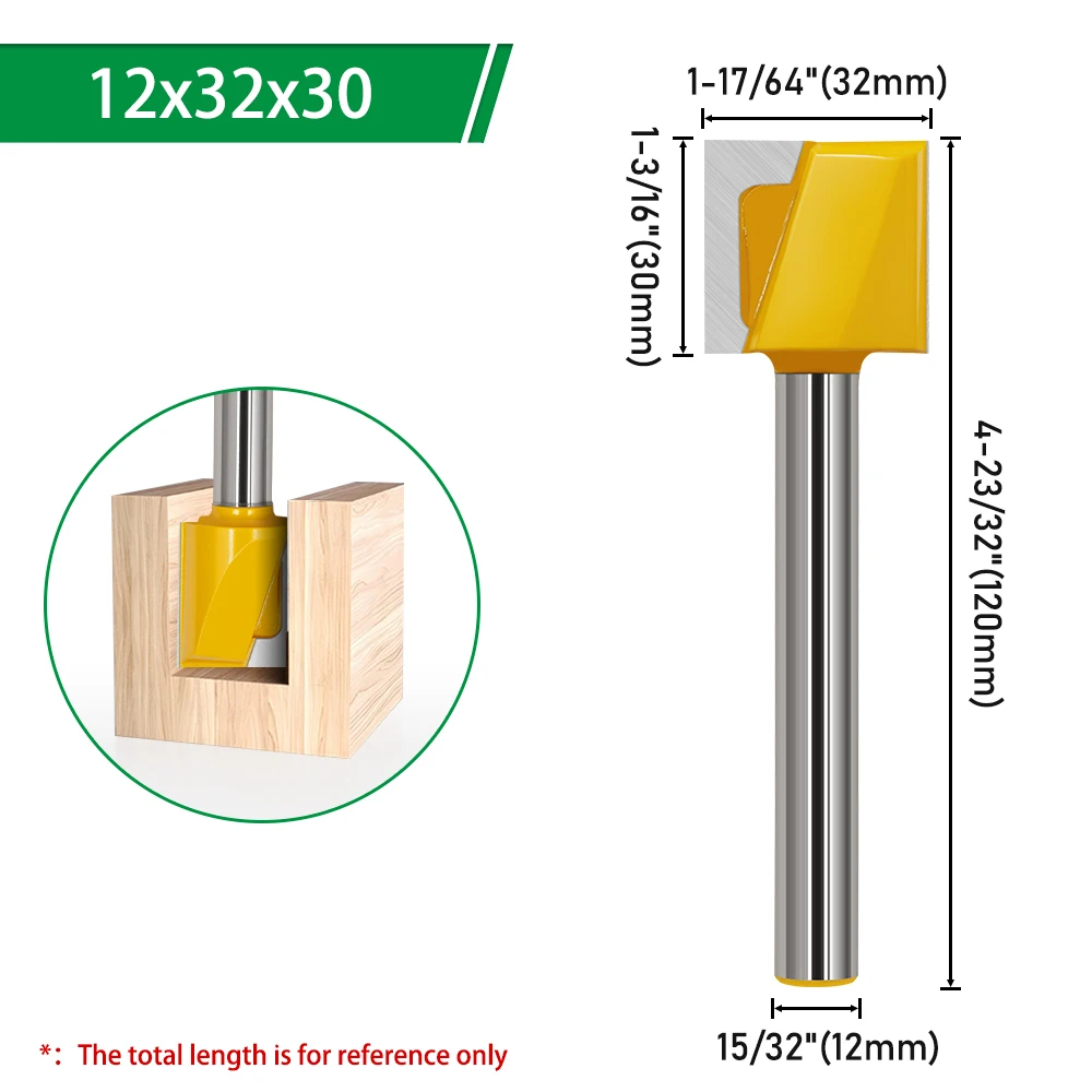 LAVIE 1 Stück CNC-Oberflächenfräser mit 12 mm Schaft, gelber Bodenfräser mit verlängerter Länge zum Glätten von Platten (Durchmesser wählbar) – Detail 6