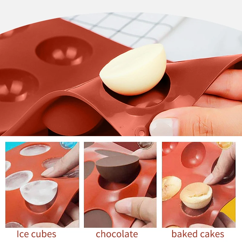 Walfos molde de chocolate silicone semi esfera molde de cozimento para pastelaria doces pudim mousse ferramentas fritadeira ar seguro acessórios cozin