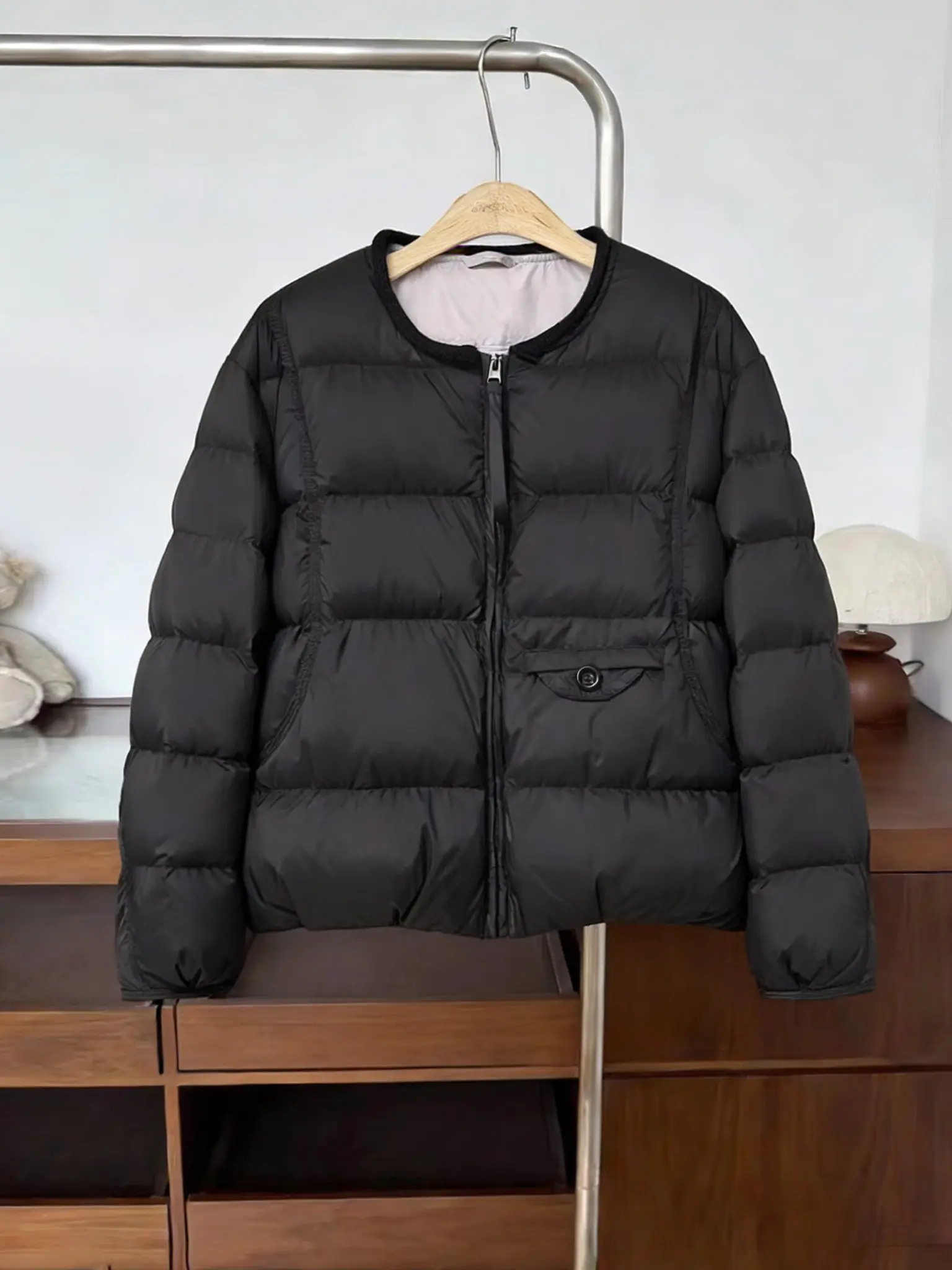 

High Quali round Ne Cotton Jaet Women's Faionable Thiened Winter Outerwear Sli Versatile Korean Sle Zipper Cl...