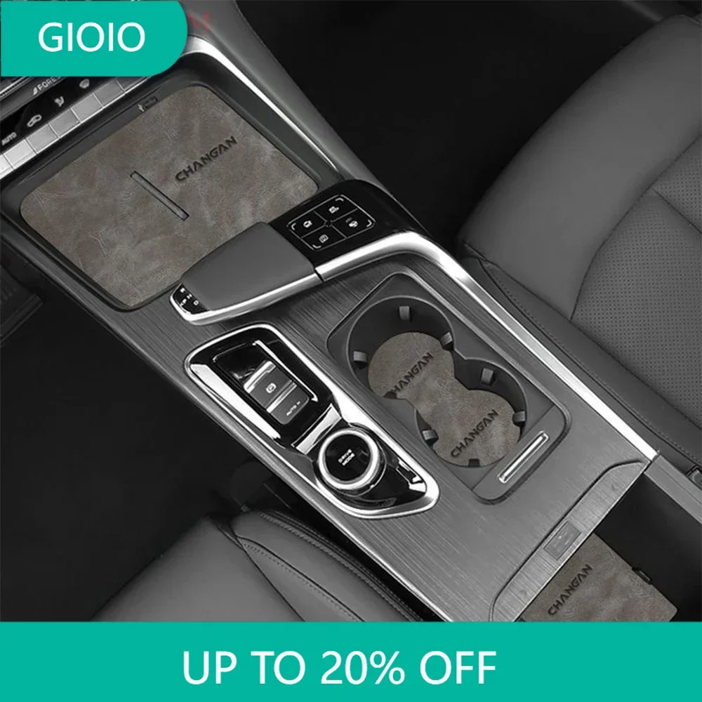 

For CHANGAN CS55PLUS 2TH GEN 2022 2023 Car Non-Slip Door Groove Pad Leather Gate Slot Pad Mat Water Coaster Storage Box