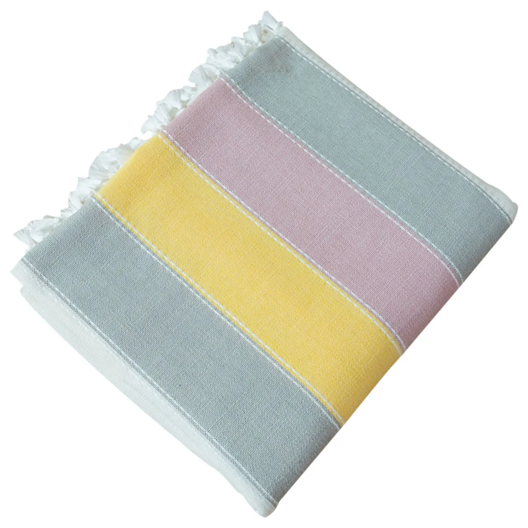 Simple Striped Cotton and Linen Tablecloth Country Style Table Top Decoration Wedding Party Table Cloth