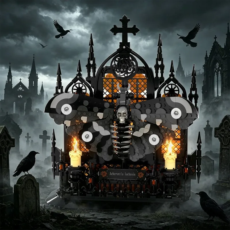 moc-gothic-moth-skull-skeleton-death‘s-head-building-blocks-horror-demon-insects-cross-castle-brick-diy-toy-adult-halloween-gift