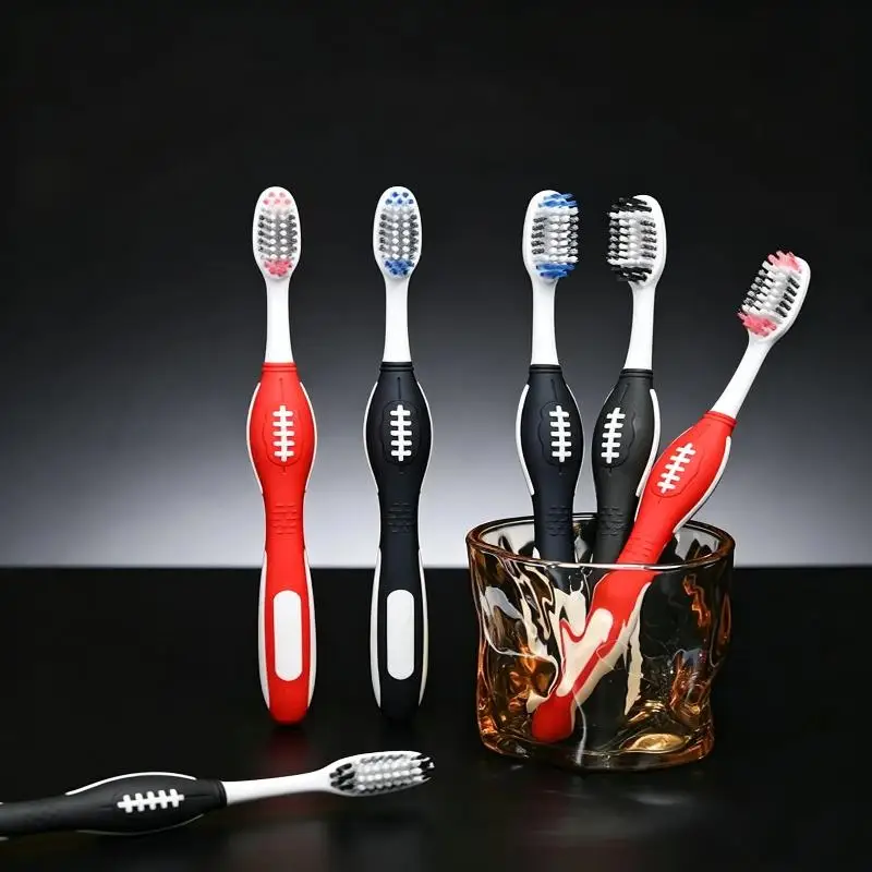 3 PCS Medium Hard Bristle Toothbrush Spiral Bristles Non Slip Grip For Adults Daily Oral Care Deep Teeth Cleaning